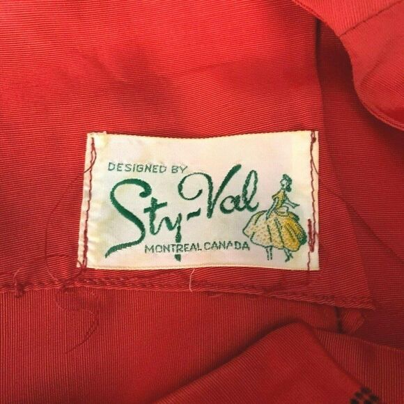 Vintage 40s Sty Val Sleeveless Shift Dress S Red - Picture 12 of 12